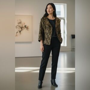 Katherine Kelly Black Gold Brocade Jacket Size 10 Evening  Blazer